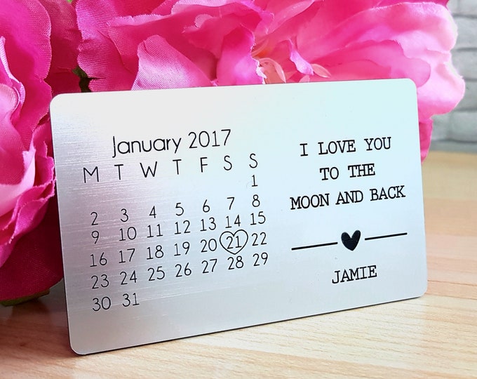 Wallet Insert Card, Customized wallet card, Hubby Gift, Gift For Him, wallet card insert, Keepsake Gift,  Anniversary Gifts for Him