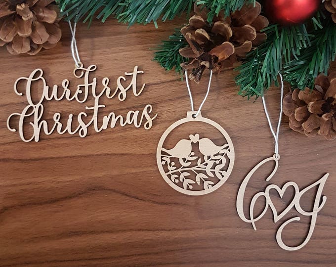 Ornament Love Set, Custom Christmas Ornament, Couples Ornaments, Personalized Ornaments, Christmas decor, Christmas gift, Christmas keepsake