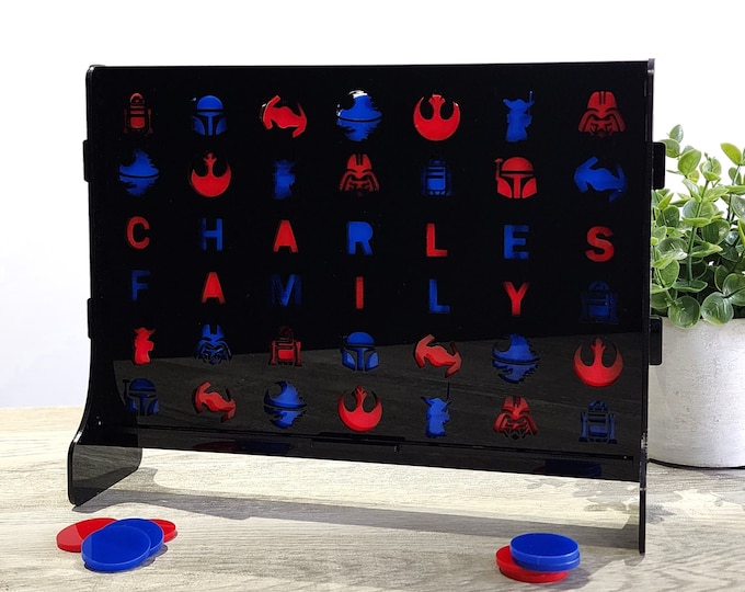 Four in a row, Star Wars game, personalized gift, Star Wars gift, Gifts for him, Gifts for Her, Personalized Board games, Valentines gifts