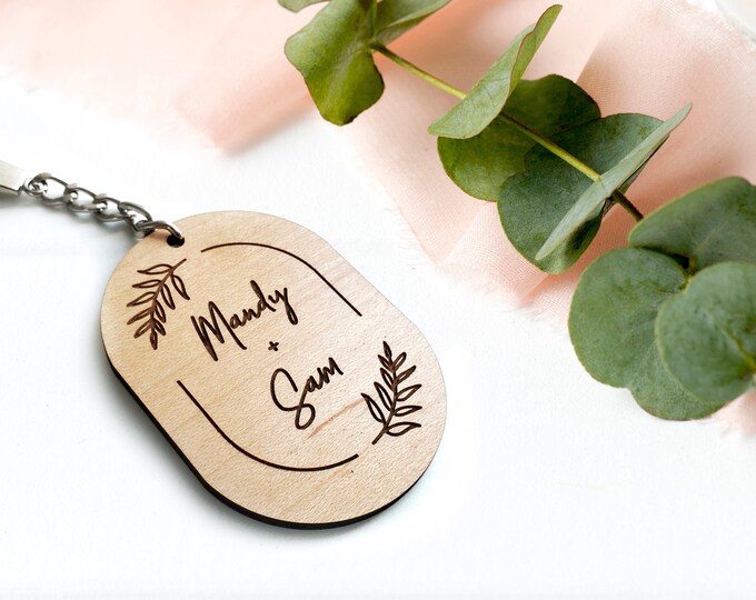Custom keychain, Anniversary gift, couple gift, Anniversary keychain, wood keychain, gifts for him, gifts for her, keyring