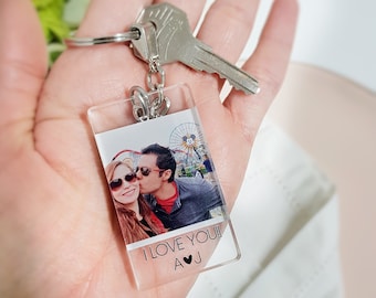 Photo Keychain, Anniversary Keychain, Anniversary gift, Boyfriend Gift, Custom Gift, Gift for Him, Personalized Keychain, Custom Keychain
