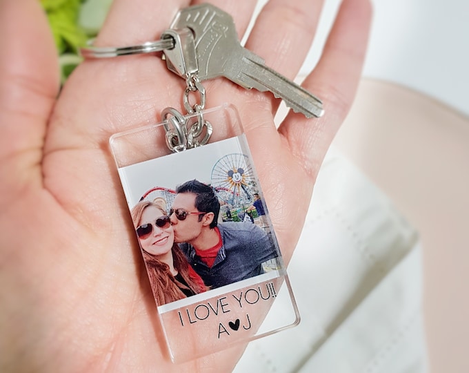 Photo Keychain, Anniversary Keychain, Anniversary gift, Boyfriend Gift, Custom Gift, Gift for Him, Personalized Keychain, Custom Keychain