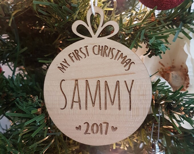 Baby's First Christmas Ornament, Name Ornaments, Custom Christmas Ornament, Christmas gift, Christmas Ornaments, Holiday Keepsake