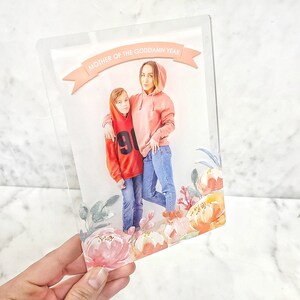 Carte de fête des mères, impression fête des mères, impression acrylique, carte personnalisée, impression personnalisée, cadre photo en acrylique, cadeau photo, cadeau de fête des pères
