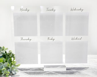 Desk weekly Planner,  acrylic Planner, Dry Erase Board, Dry Erase Calendar, Custom planner, Acrylic Planner, Desk Calendar, weekly planner