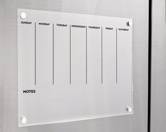 Magnetic Monthly Acrylic calendar, 2022 Planner, Dry Erase Calendar, Personalized Acrylic calendar, Fridge Calendar, Calendar with notes