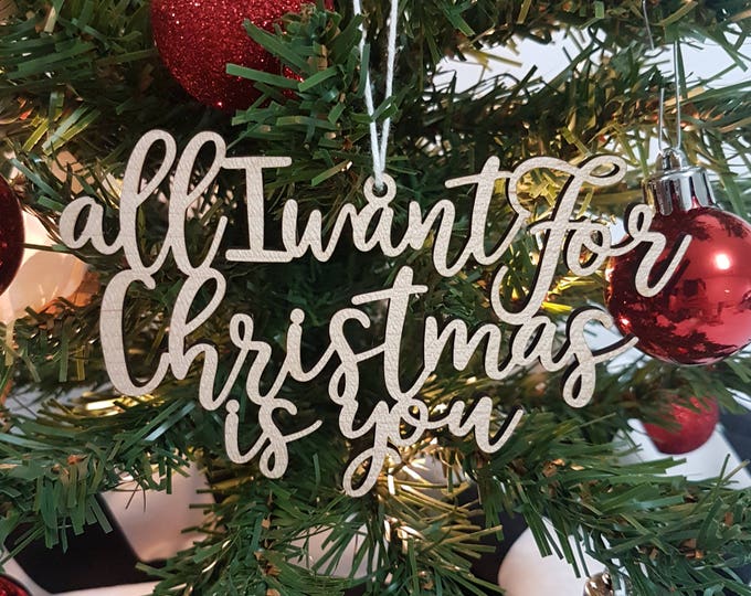 All I want for Christmas is you Ornament, Couples Ornaments, Personalized Ornaments, Christmas gift, Christmas keepsake, Custom Christmas
