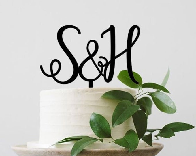 Initial Cake Toppers, wedding cake topper, Initials cake ornament, Wedding ornament, Custom cake topper, Acrylic Cake topper