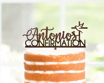 Confirmation Cake Topper, personalized God Bless Cake Topper, Christening Cake Topper, Confirmation Cake ornament, acrylic cake topper,