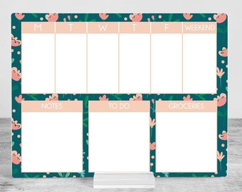 Desk weekly Planner,  acrylic Planner, Dry Erase Board, Dry Erase Calendar, Custom planner, Acrylic Planner, Desk Calendar, weekly planner