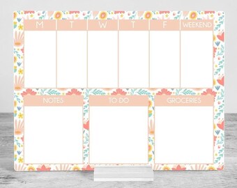Desk weekly Planner,  acrylic Planner, Dry Erase Board, Dry Erase Calendar, Custom planner, Acrylic Planner, Desk Calendar, weekly planner