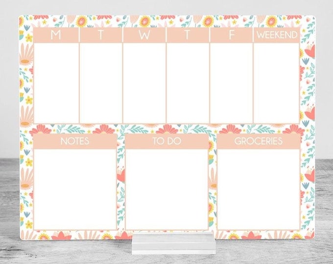 Desk weekly Planner,  acrylic Planner, Dry Erase Board, Dry Erase Calendar, Custom planner, Acrylic Planner, Desk Calendar, weekly planner