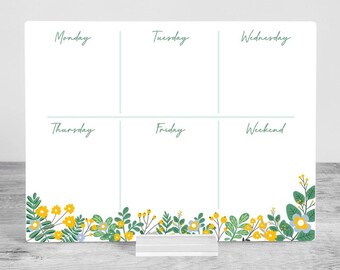 Planificador semanal de escritorio, planificador acrílico, pizarra de borrado en seco, calendario de borrado en seco, planificador personalizado, planificador acrílico, calendario de escritorio, planificador semanal