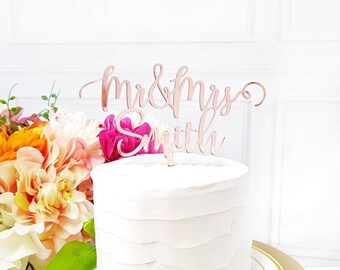 Mr & Mrs Personalized Cake Topper, Mr and Mrs Cake Topper, Custom, Cake Topper, Wedding Cake Topper, Last Name Cake Topper, Mr and Mrs