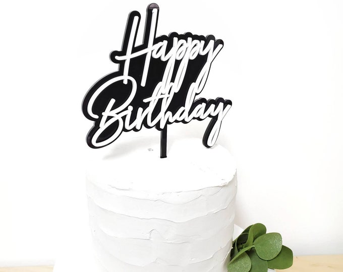 Birthday Cake Topper, Happy Birthday Cake Topper, Milestone Birthday, Anniversary Cake Topper, Birthday Cake ornament
