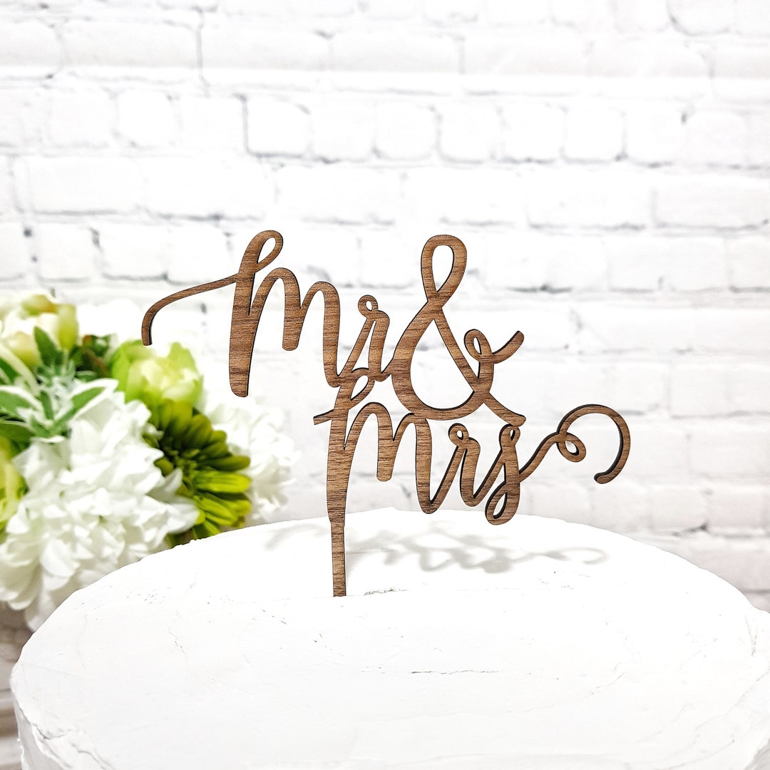 Mr And Mrs Cake Topper Wedding Cake Topper Two Diamond Rings Crossed ...
