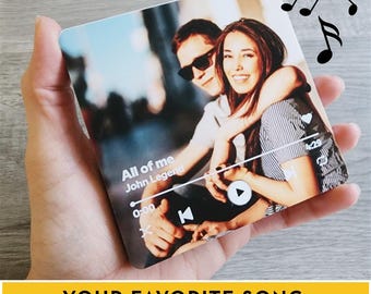Placa magnética de acrílico personalizada con música / Regalo con canción personalizada