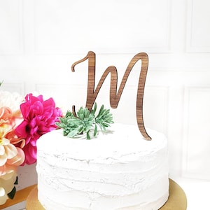 Initial Cake Topper, Letter Cake Topper, Wedding Cake Topper, Engagement Cake Topper, Bridal Shower Cake Topper, Acrylic Topper image 1