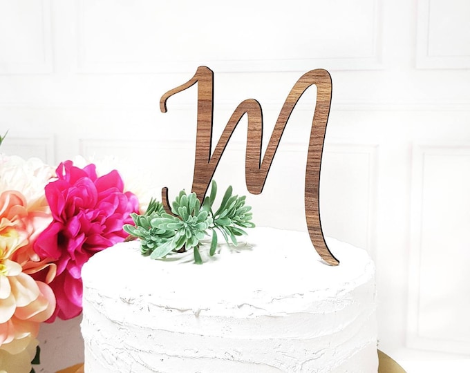 Initial Cake Topper, Letter Cake Topper, Wedding Cake Topper, Engagement Cake Topper, Bridal Shower Cake Topper, Acrylic Topper