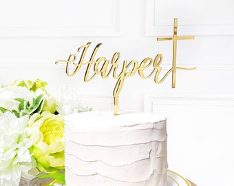 Personalized God Bless Cake Topper, God Bless Cake Topper, Baptism Cake Topper, Christening Cake Topper, Communion Cake Topper, God Bless