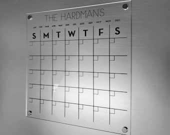 Magnetic Monthly Acrylic calendar, 2022 Planner, Dry Erase Calendar, Personalized Acrylic calendar, Fridge Calendar, Calendar with notes