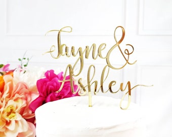 Custom Name Cake Topper, Personalized name Cake Topper, Cake Topper, Engagement Cake Topper, Bridal Cake Topper, Bridal Shower Cake Topper