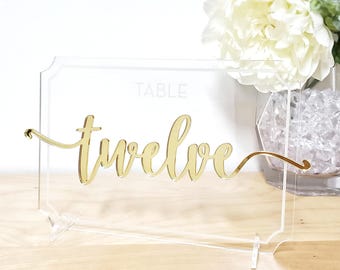 Wedding Table Number, Wedding Decor, head table, Acrylic Signs