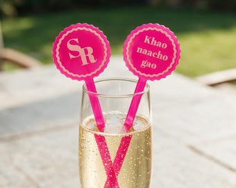 Custom Wedding Drink Stirrers, Personalized Acrylic Swizzle Sticks, Cocktail Bar Decor