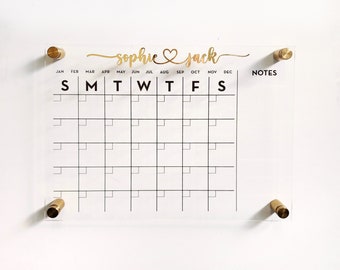Custom Acrylic calendar for wall, Planner, Dry Erase Calendar, Personalized Acrylic calendar, Christmas gift, Calendar with notes