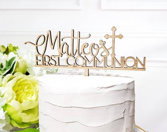 First communion Cake Topper, personalized God Bless Cake Topper, Christening Cake Topper, Communion Cake Topper, acrylic cake topper
