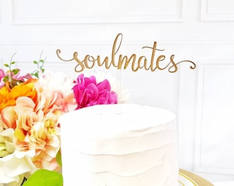 Soulmates Cake Topper, Wedding Cake Topper, anniversary Cake Topper, Forever Cake Topper, custom Cake Topper, soul mates cake topper