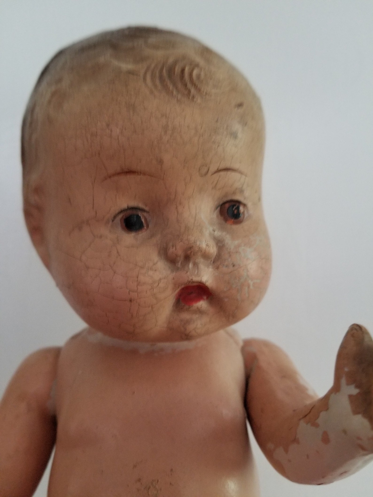 Vintage paper mache baby doll Etsy