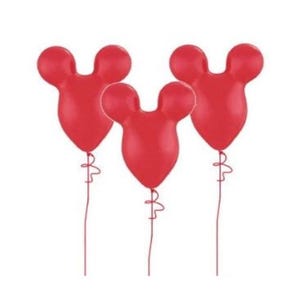 Red mickey balloon ears with mickey balloon weight