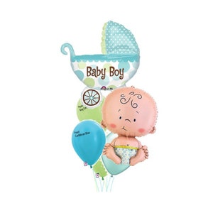 Baby Boy Baby Shower Carriage Balloon bouquet
