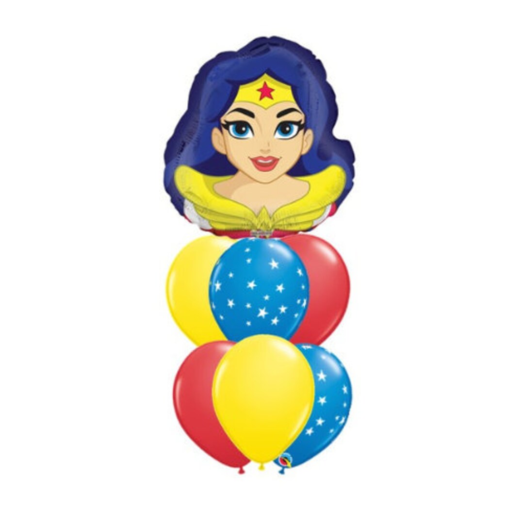 DC Superhero Girls Wonder Women Birthday Party Balloon Bouquet. Etsy