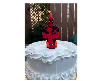 Deadpool reusable cake topper candle