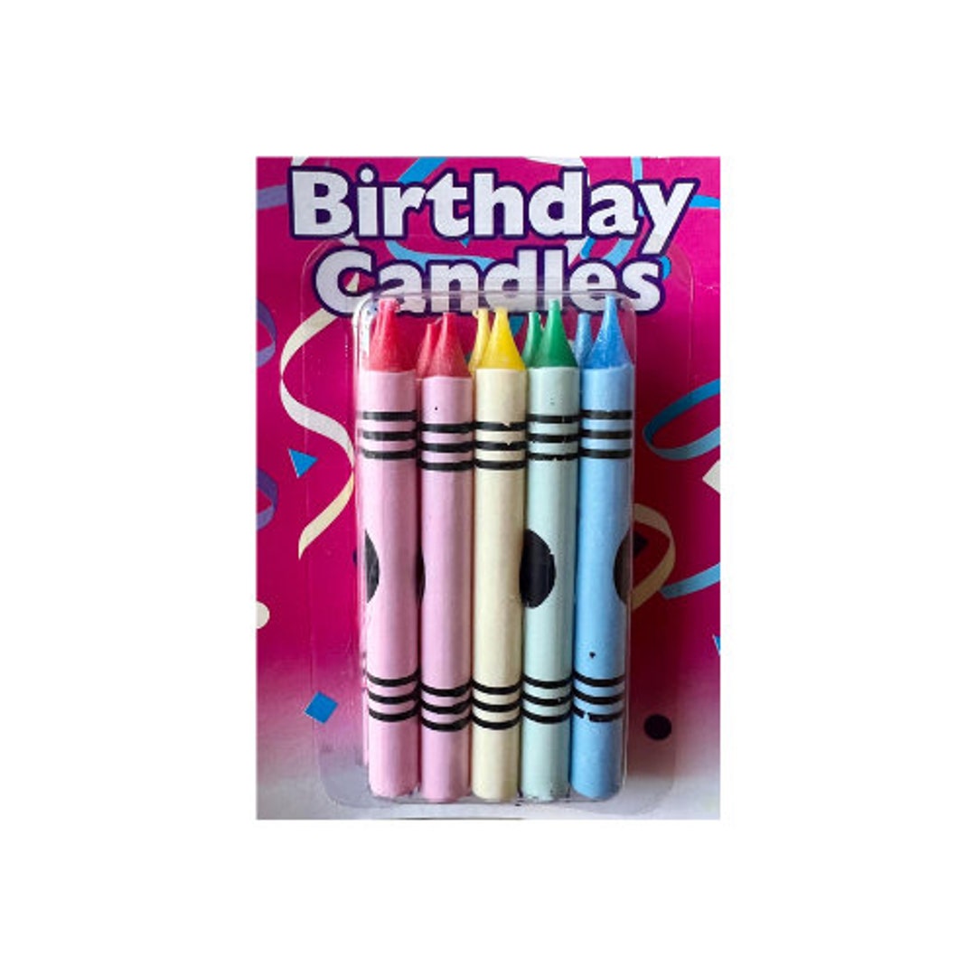 Crayon Birthday Cake Topper Candles - Etsy