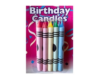 Crayon birthday cake topper candles