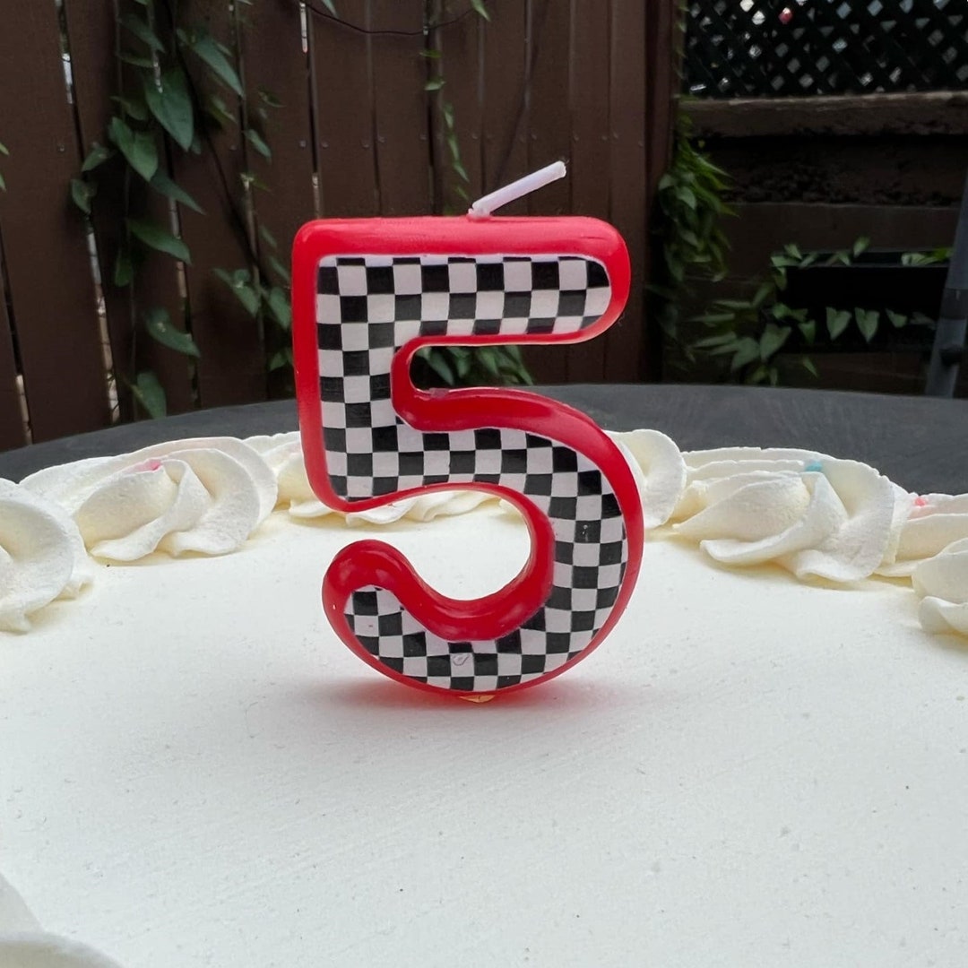 Candela Numero 3 Auto Da Corsa - Per Torte Di Compleanno