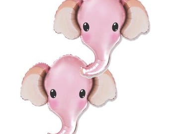 2 Pink Elephant Jumbo Mylar Balloon, baby shower
