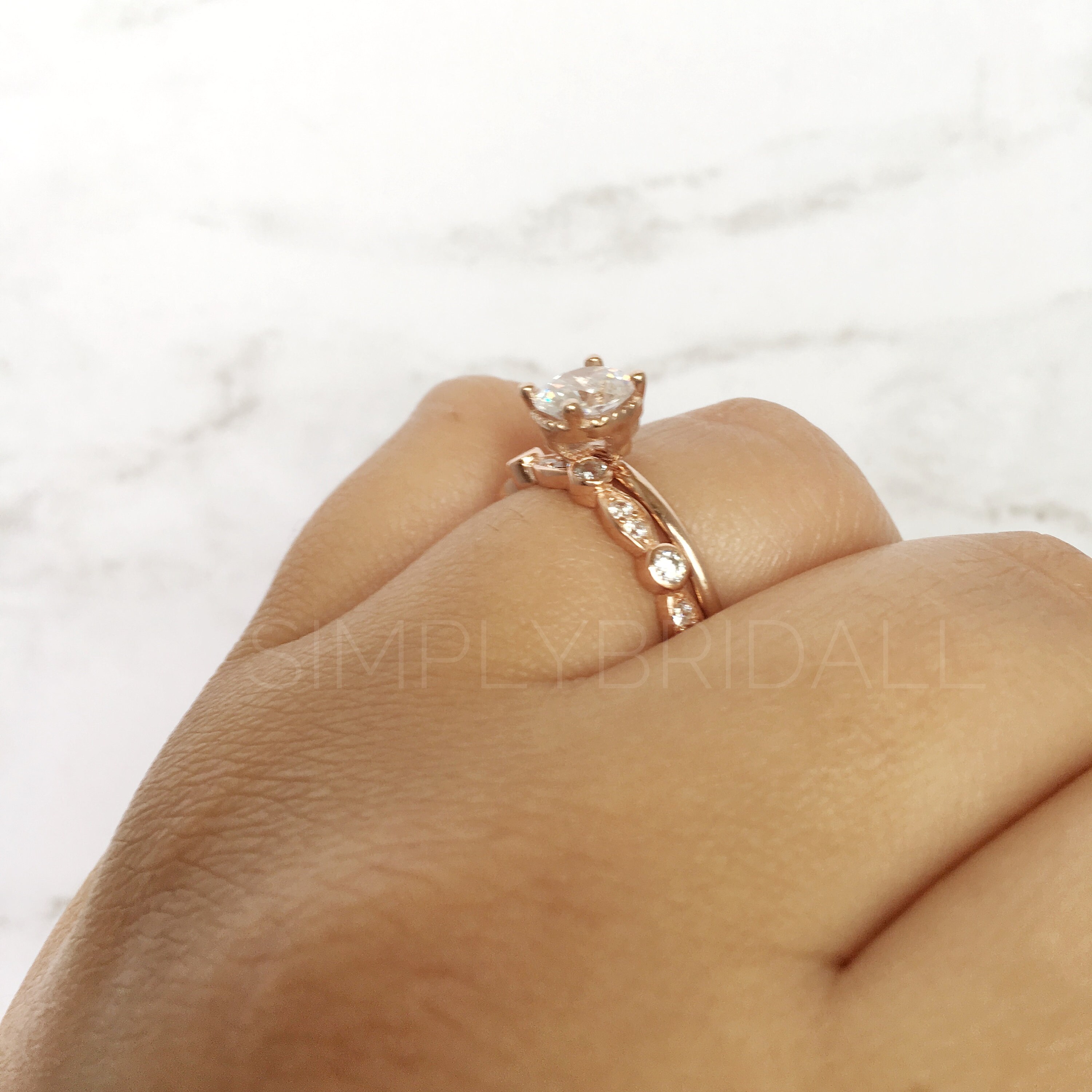 Art Deco Rose Gold Vermeil Eternity Band Sterling Silver Etsy