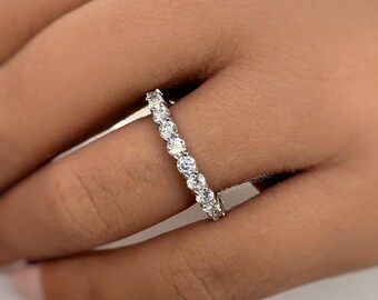 Jonc éternité en moissanite, argent sterling, 1,50 tcw