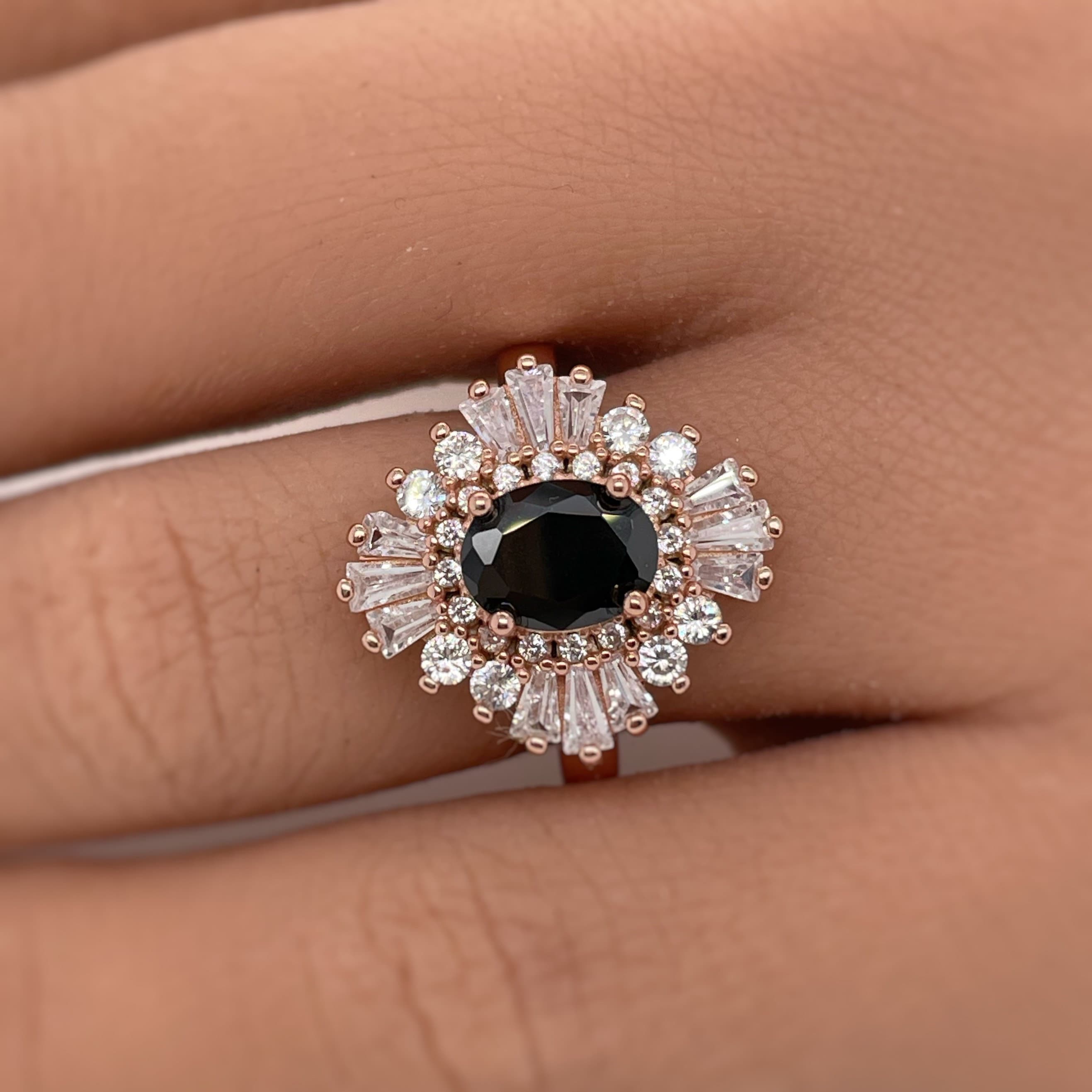 Victorian Engagement Ring Black Diamonds