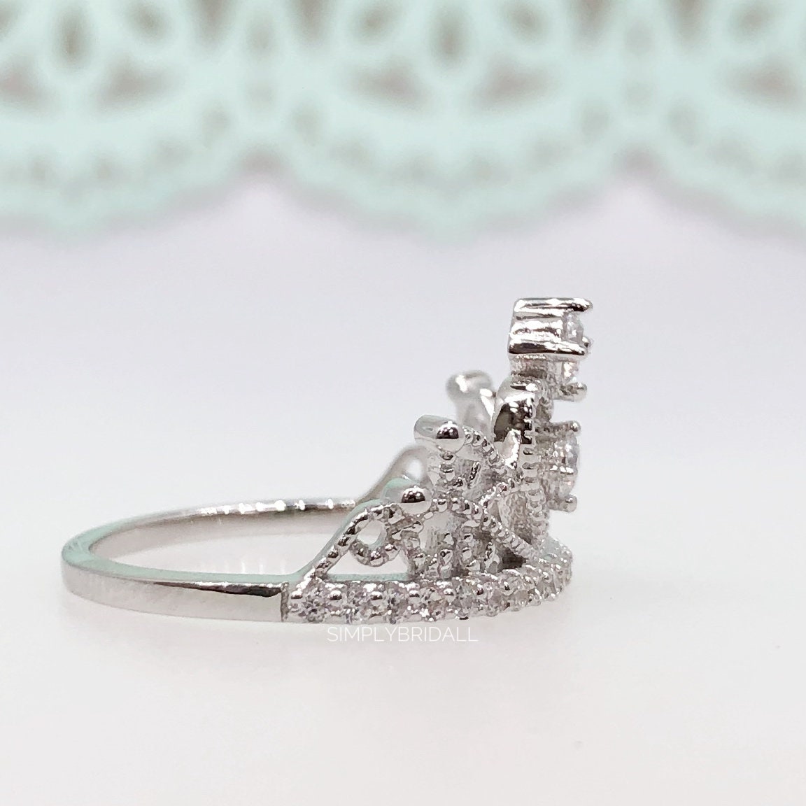 Crown Promise Ring Crown Ring Princess Crown Ring Promise Etsy