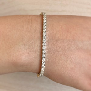 Genuine Moissanite Tennis Bracelet, 3mm Moissanite Diamonds, 3.40ctw Moissanite Tennis Bridal Bracelet, Wedding Jewelry