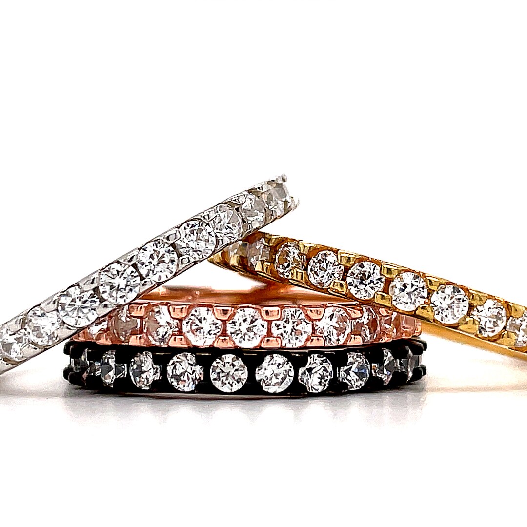 Diamond Eternity Band Wedding Band Eternity Band Stacking Etsy