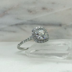 1.00ct Cushion Cut Engagement Ring Cushion Old European Cut - Etsy