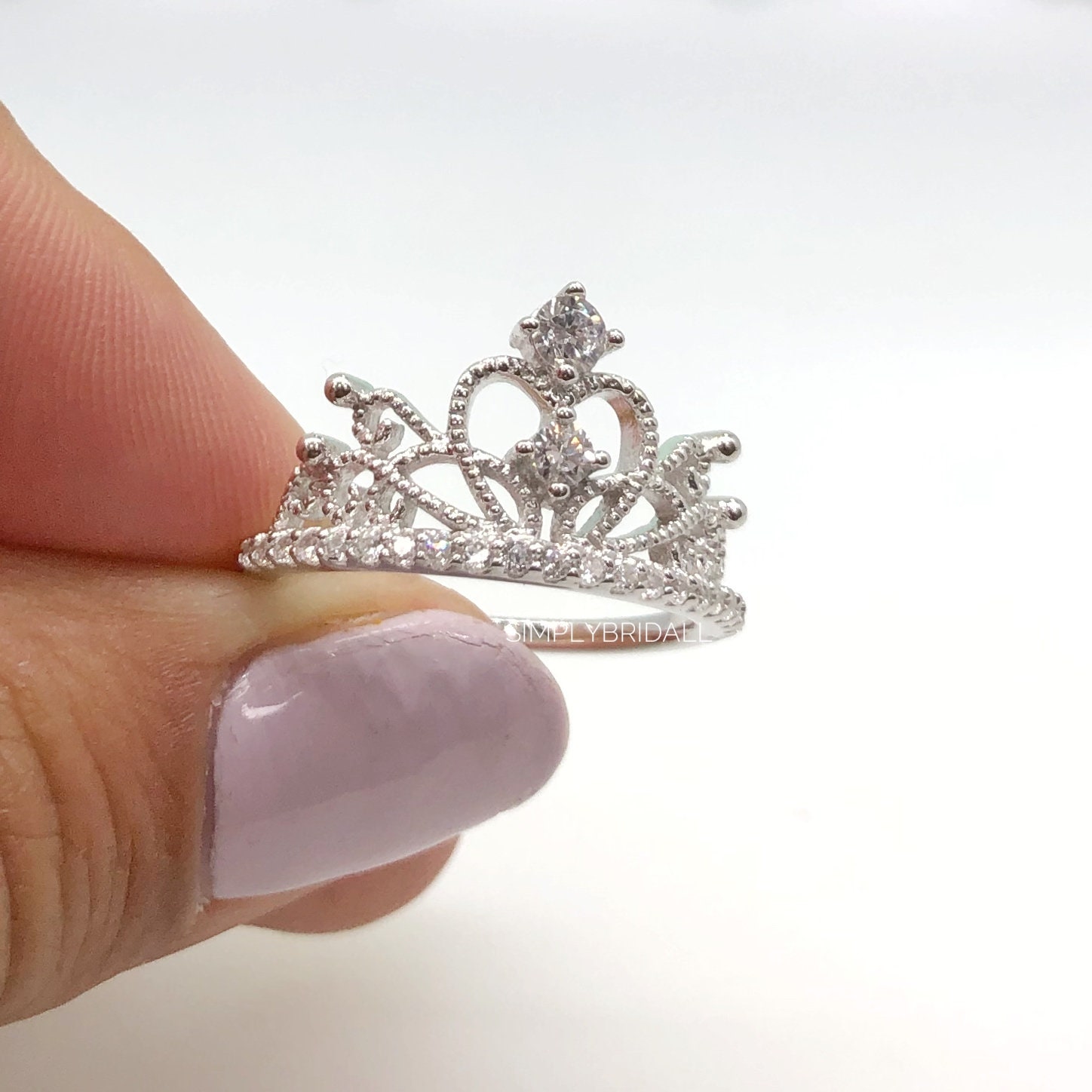 Crown Promise Ring Crown Ring Princess Crown Ring Promise Etsy