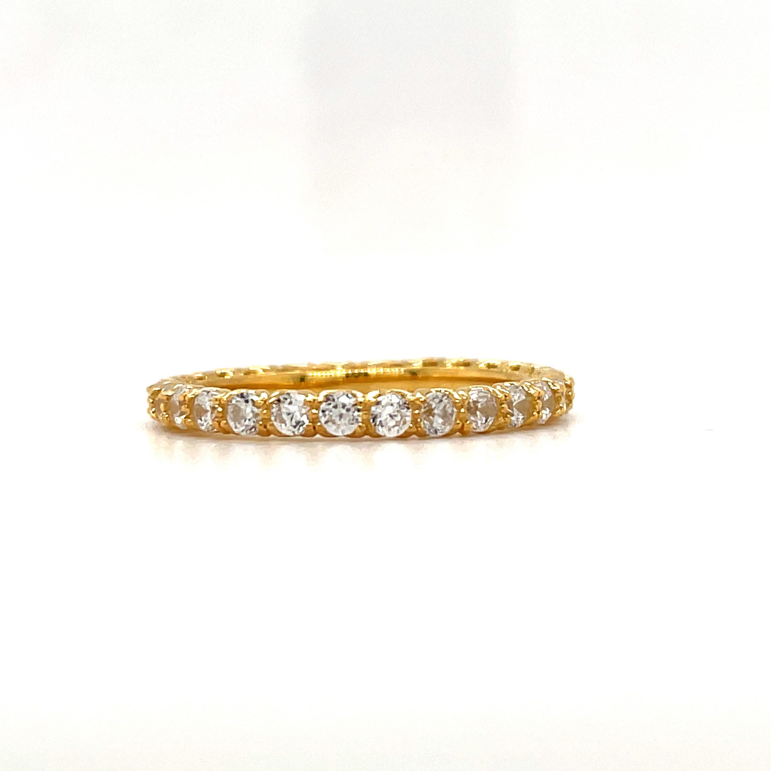 Diamond Eternity Band Sterling Silver Wedding Band Eternity Band Stacking Band Anniversary Band Dainty Minimalist Band