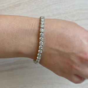 Genuine Moissanite Tennis Bracelet, 5mm Moissanite Diamonds, 17.03ctw Moissanite Tennis Bridal Bracelet, Wedding Jewelry